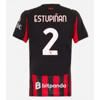 Stroje piłkarskie AC Milan Pervis Estupinan #2 Koszulka Podstawowej dla damskie 2025-26 Krótki Rękaw